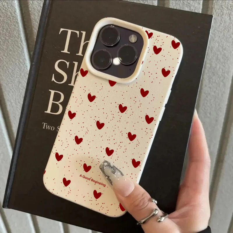 Phone Cases Durable - Modische INS Herz-Silikonhüllen für iPhone 16