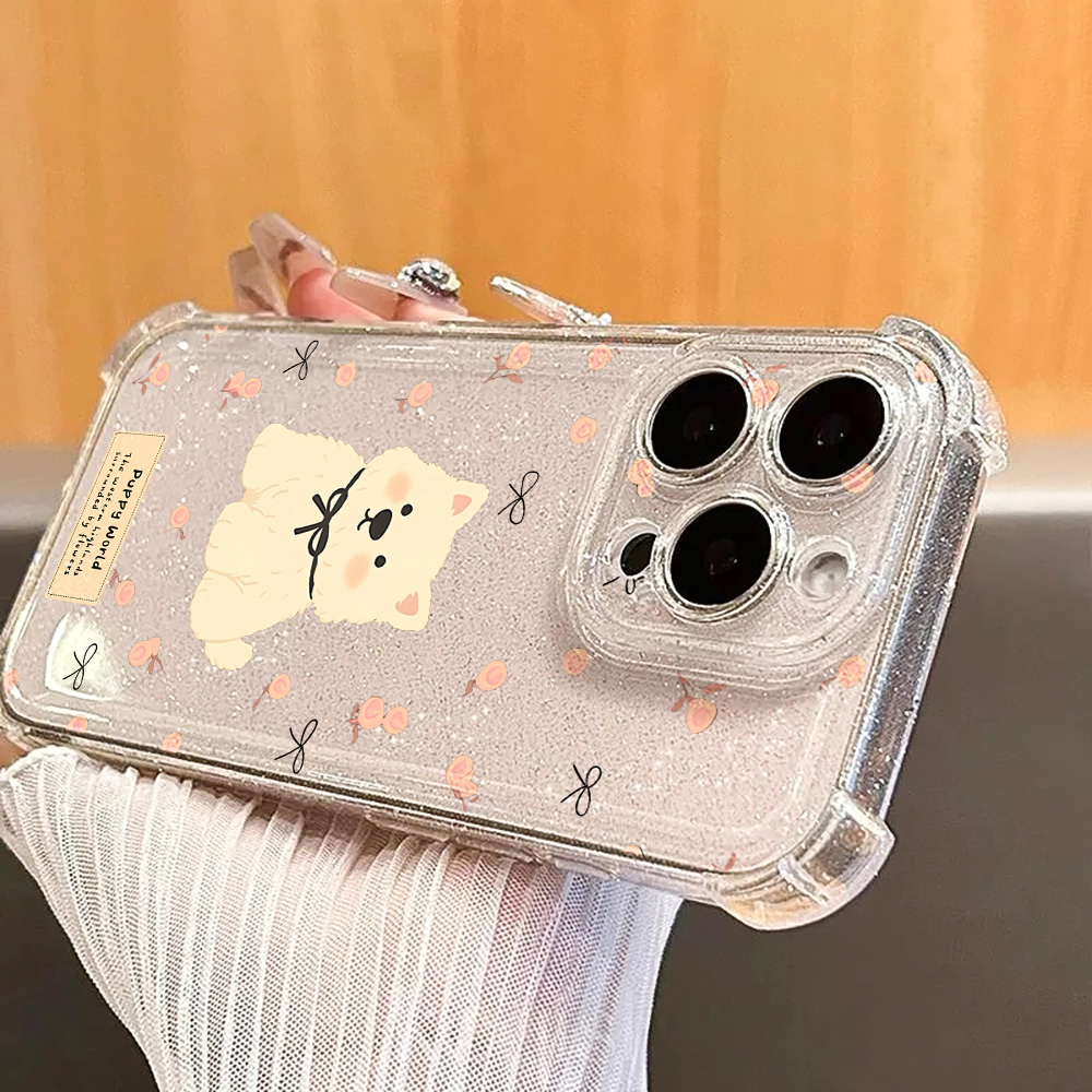 Glitter Shockproof Case - Niedliche Gog-TPU-Glitzer-Handyhülle für iPhone 16 Pro