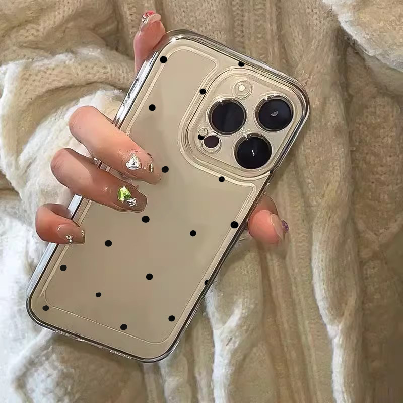Phone Cases Pinterest - Einfache schwarze kleine gepunktete transparente Handyhülle