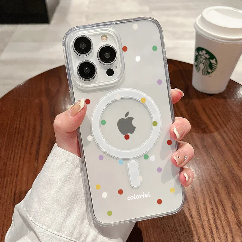 Phone Cases Durable - INS Koreanische Kreative Farbige Welle Punkte