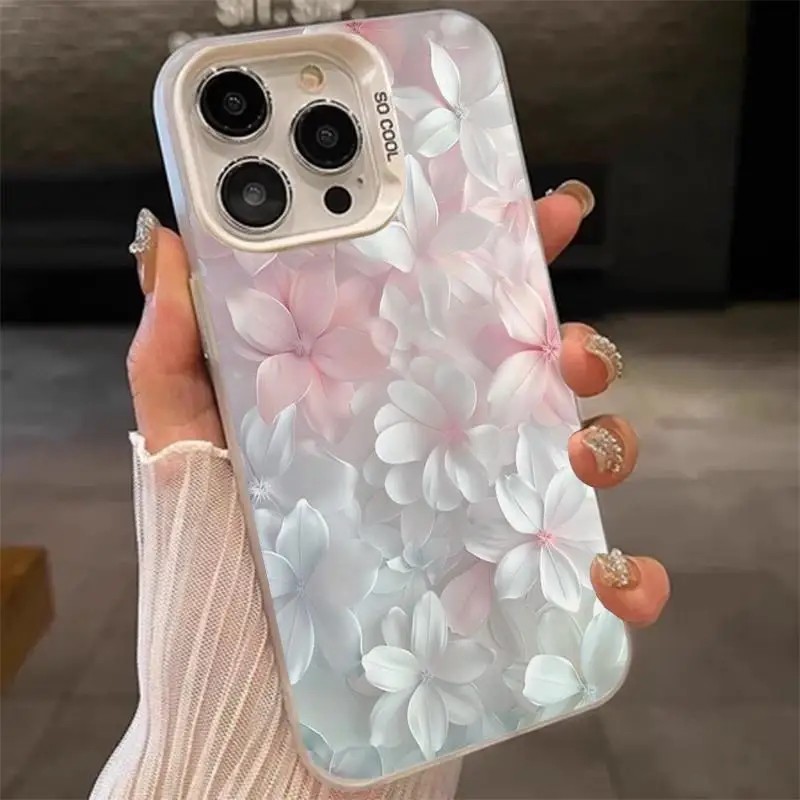 Phone Cases Durable - Rosa Blumen-Hülle für iPhone 15Pro 17