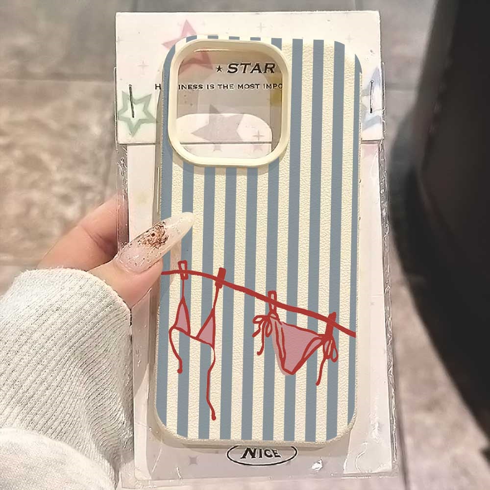 Phone Cases Blue - Blau-weiß gestreifte Bikini-Handyhülle für iPhone 17
