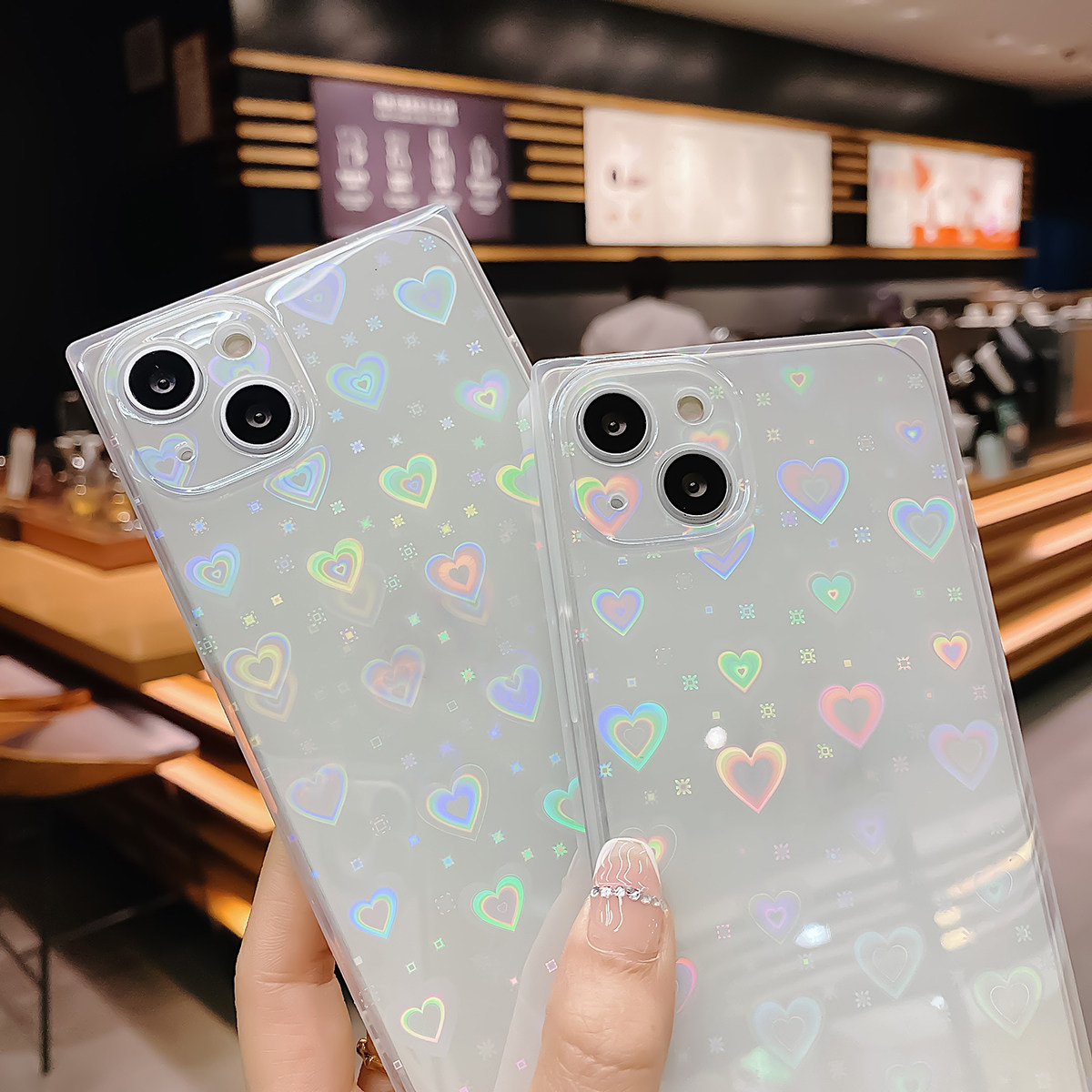 Glitter Shockproof Case - Herzförmige Handyhülle für Frauen, Glitzerhülle kompatibel