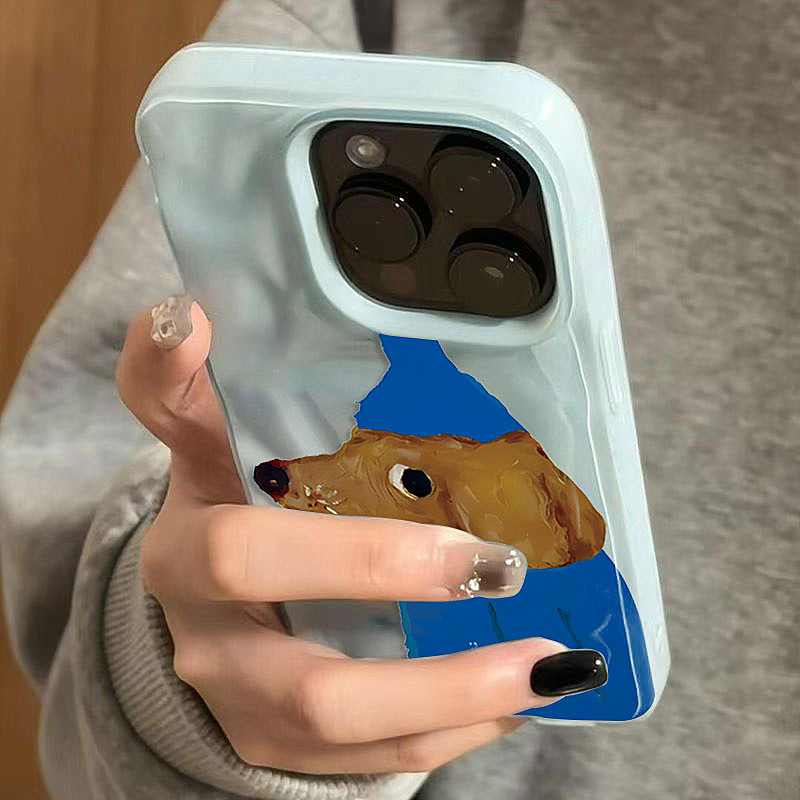 Phone Cases Blue - Blauer Hut, Welpenfalten, Textur, weiche Silikon-Handyhülle