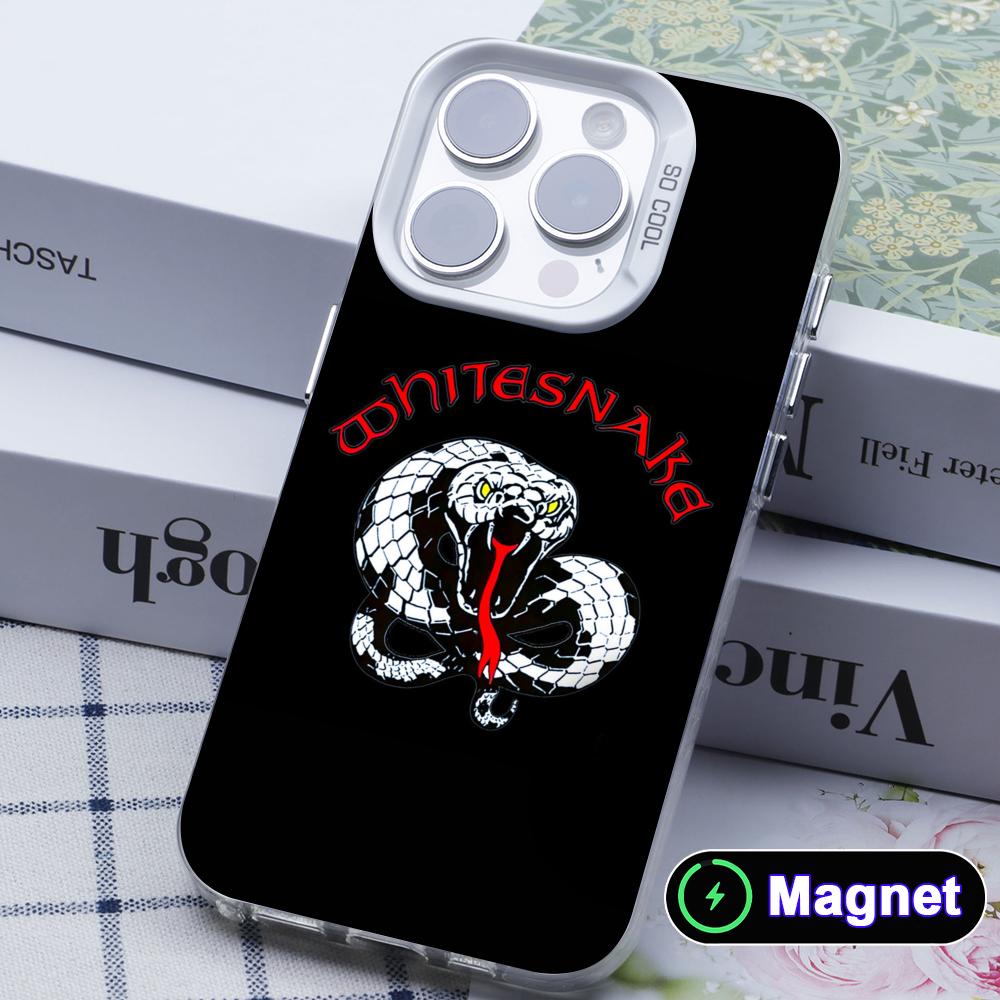 Phone Cases With Magnet - Modische Weiße Schlangen-Handyhülle für iPhone 17