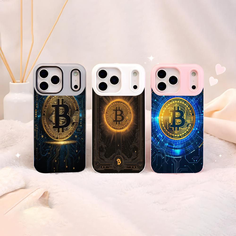 Phone Cases Yellow - Krypto-Thema Bitcoin Handyhülle Transparente Jelly-Hülle für