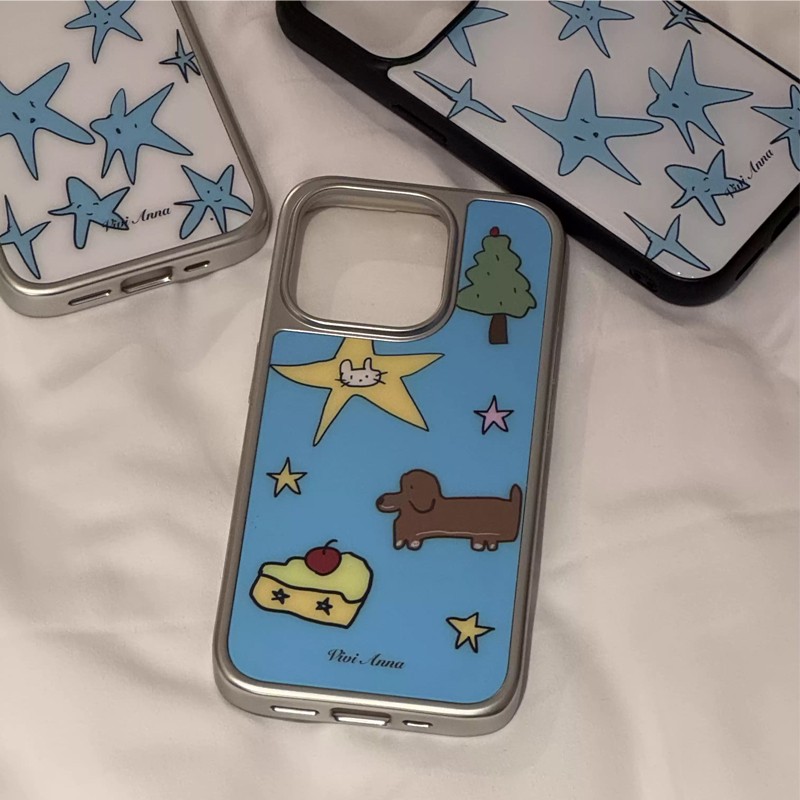 Phone Cases Blue - Koreanische INS Nischen-Kreativ-Handyhülle mit blauem Stern