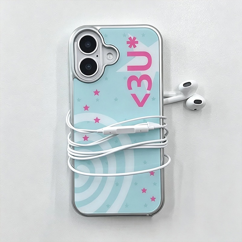 Phone Cases Blue - Y2K Kreative Süße Coole Minzblaue Stern-Vortex