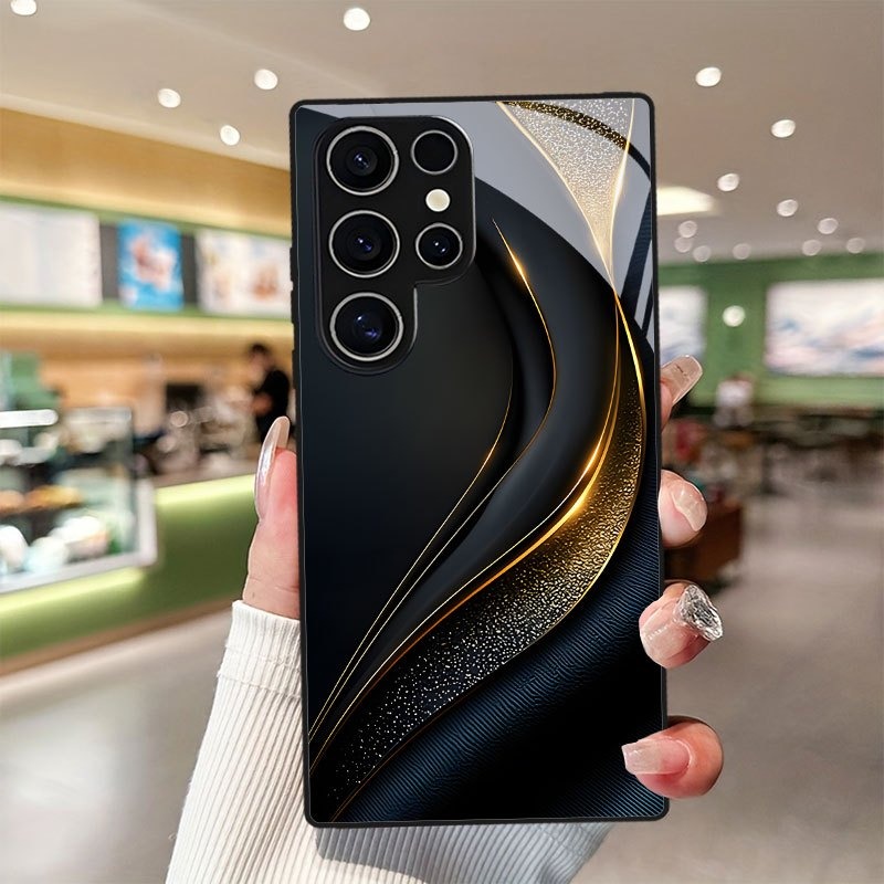 Glitter Shockproof Case - Luxuriöse Glitzer-Muster Gehärtete Glas-Handyhülle für Samsung