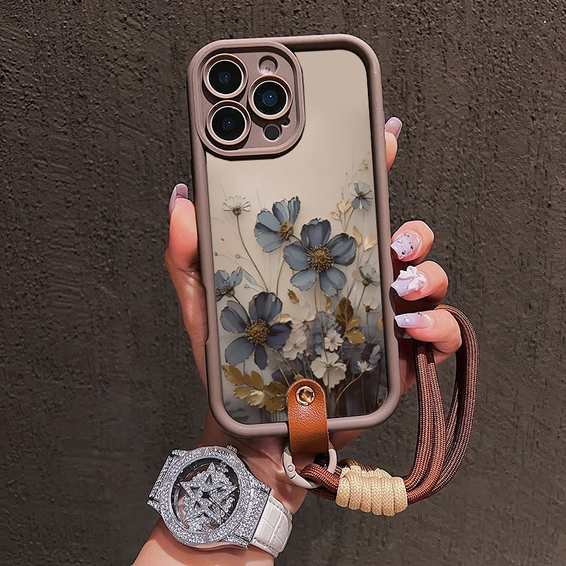 Blaue Blumen-Lanyard-Schlaufen – Phone Cases Blue Bewertung und Preis