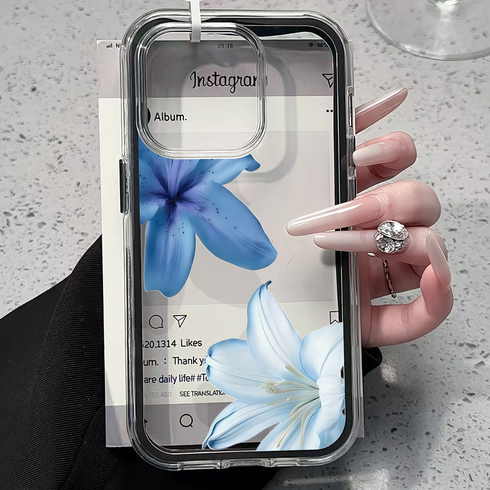 Blaue Lilien-Blumen Transparen – Phone Cases Blue Bewertung und Preis