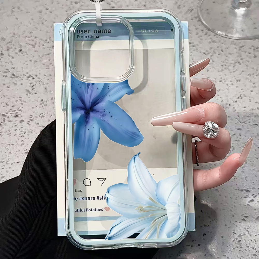 Blaue Lilien-Blumen Transparen – Phone Cases Blue Bewertung und Preis