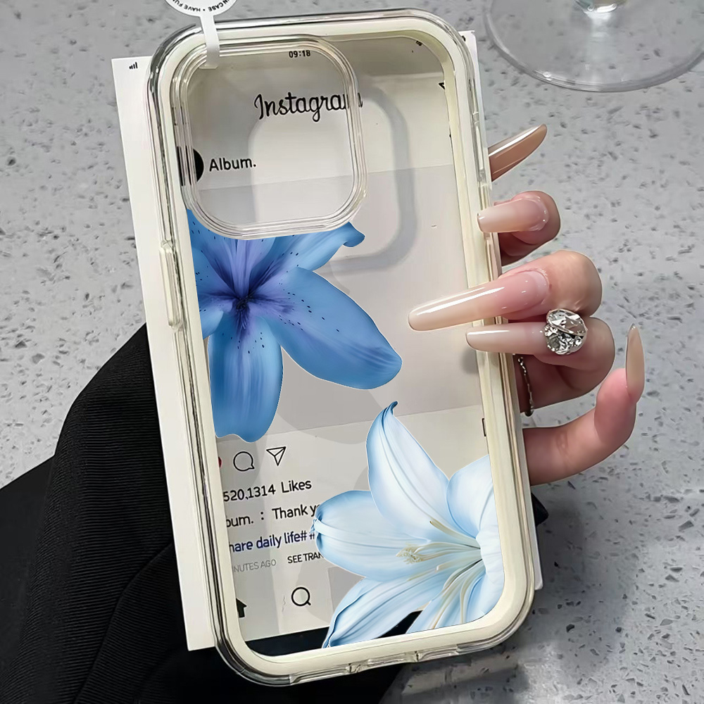Blaue Lilien-Blumen Transparen – Phone Cases Blue Bewertung und Preis