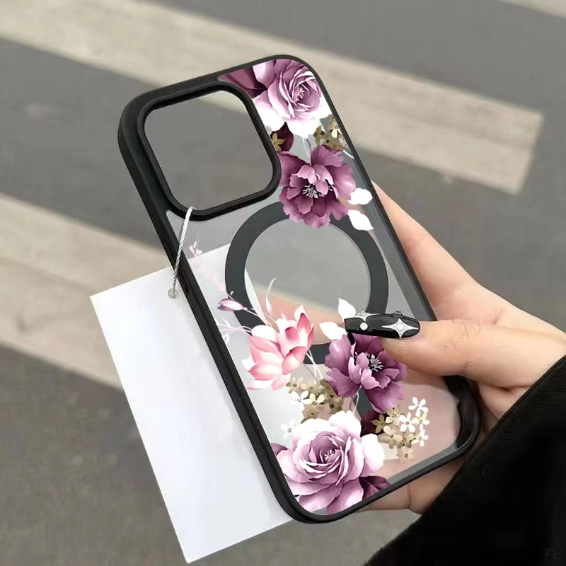 Lavendelrosa Blumenmuster Magn – Phone Cases With Magnet Bewertung und Preis