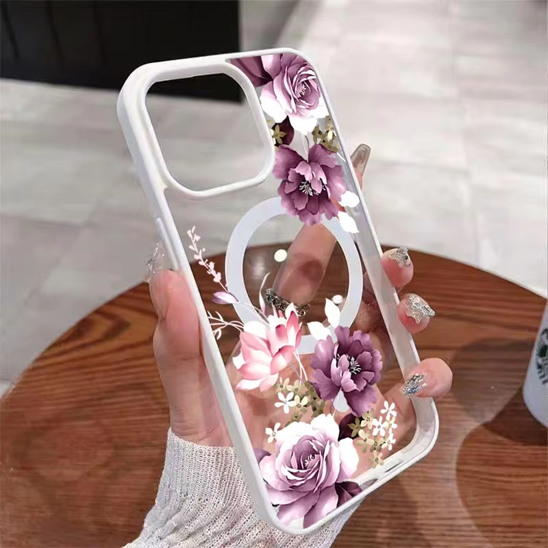 Lavendelrosa Blumenmuster Magn – Phone Cases With Magnet Bewertung und Preis