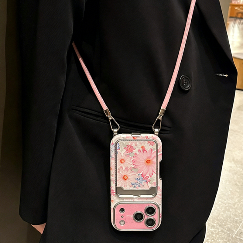 Rosa Blumenmuster Kunstleder-T – Phone Cases With Card Holder Bewertung und Preis