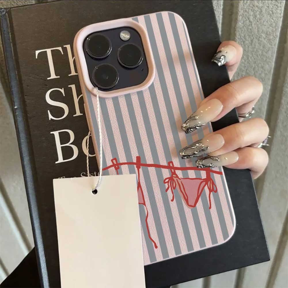 Blau-weiß gestreifte Bikini-Ha – Phone Cases Blue Bewertung und Preis
