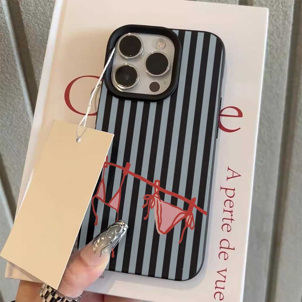 Blau-weiß gestreifte Bikini-Ha – Phone Cases Blue Bewertung und Preis