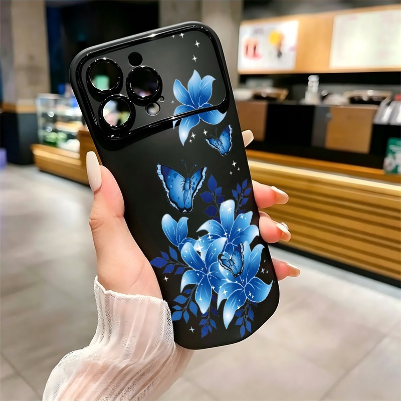 Blaue Schmetterling-Blumenmust – Phone Cases Blue Bewertung und Preis