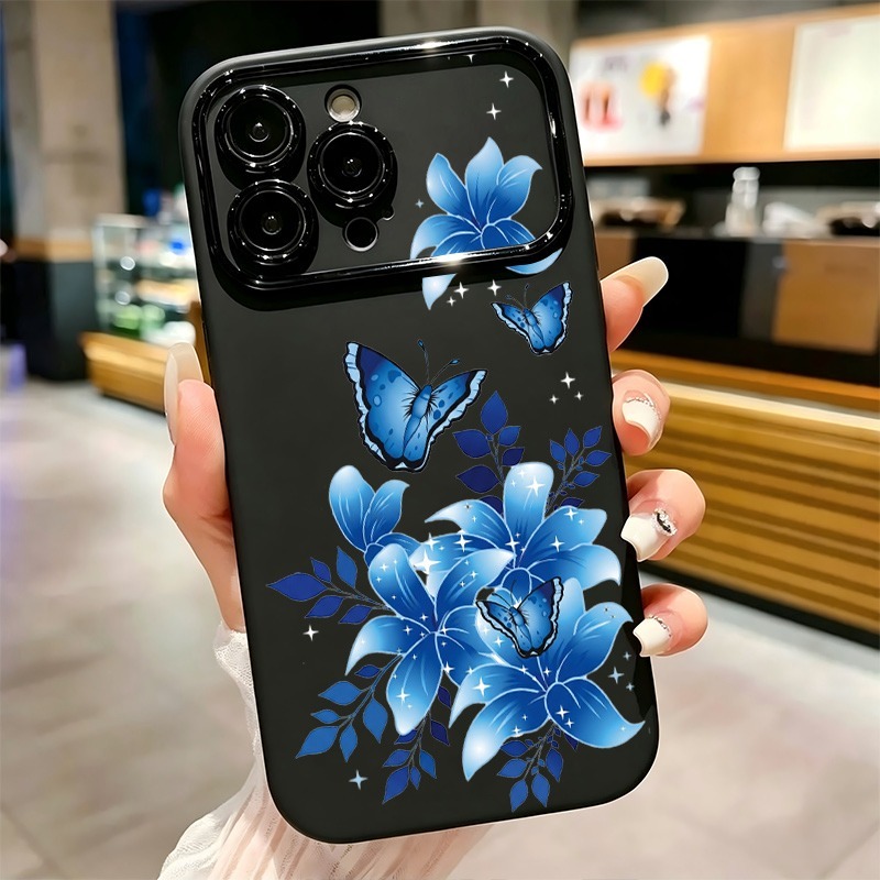 Blaue Schmetterling-Blumenmust – Phone Cases Blue Bewertung und Preis