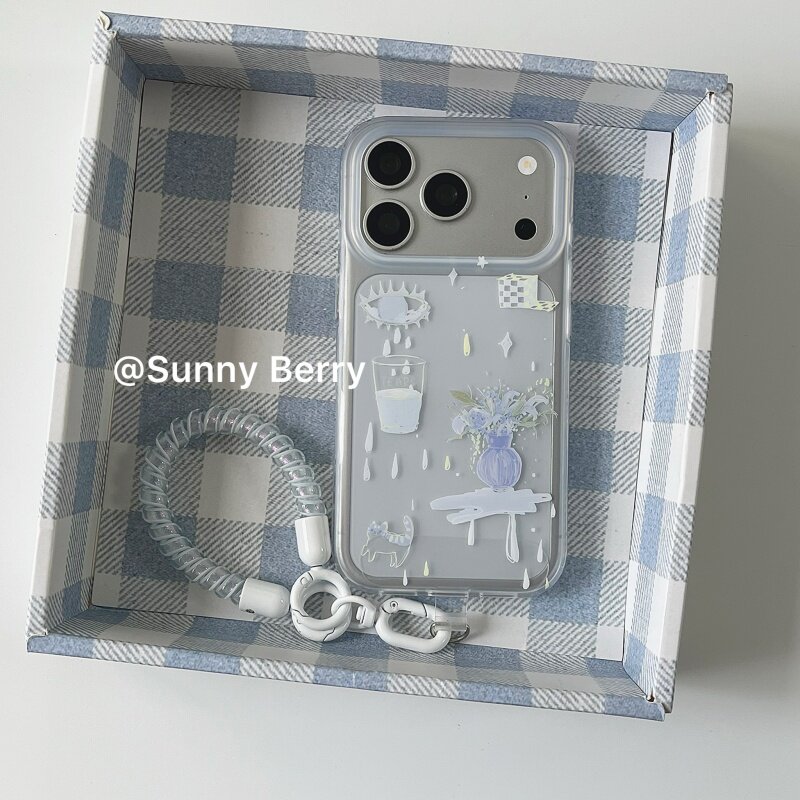 Koreanische Ins Blue Tear Vase – Phone Cases Blue Bewertung und Preis