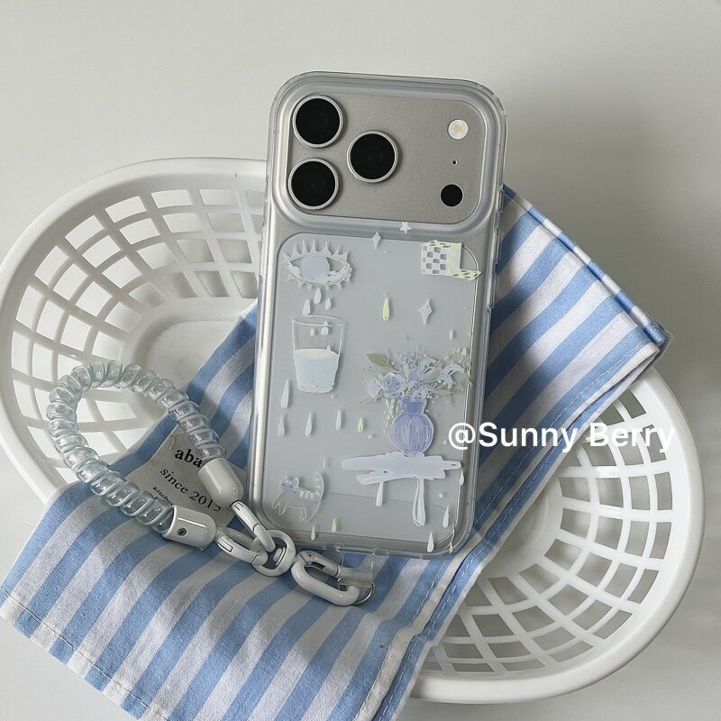 Koreanische Ins Blue Tear Vase – Phone Cases Blue Bewertung und Preis