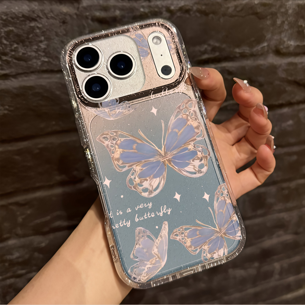Luxuriöse Blaue Schmetterling  – Glitter Shockproof Case Bewertung und Preis