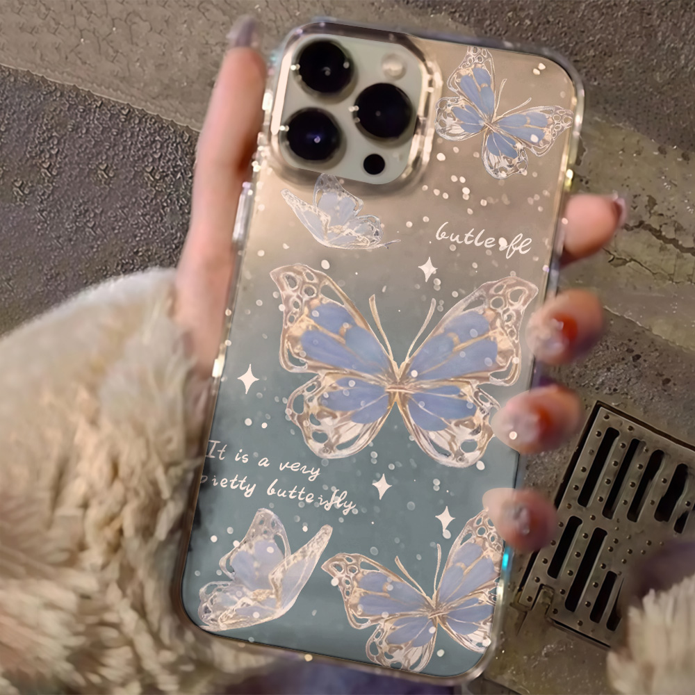 Luxuriöse Blaue Schmetterling  – Glitter Shockproof Case Bewertung und Preis